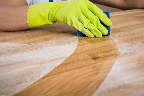 clean construction dust from concrete floor